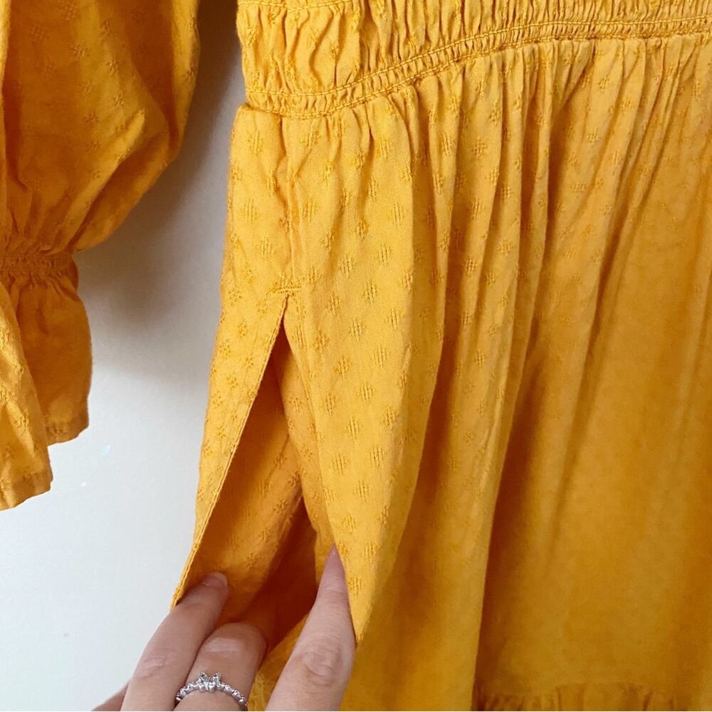 Universal Thread | Smocked Waist Ruffle Dress Balloon Sleeves Knee Length Small - Picture 4 of 10